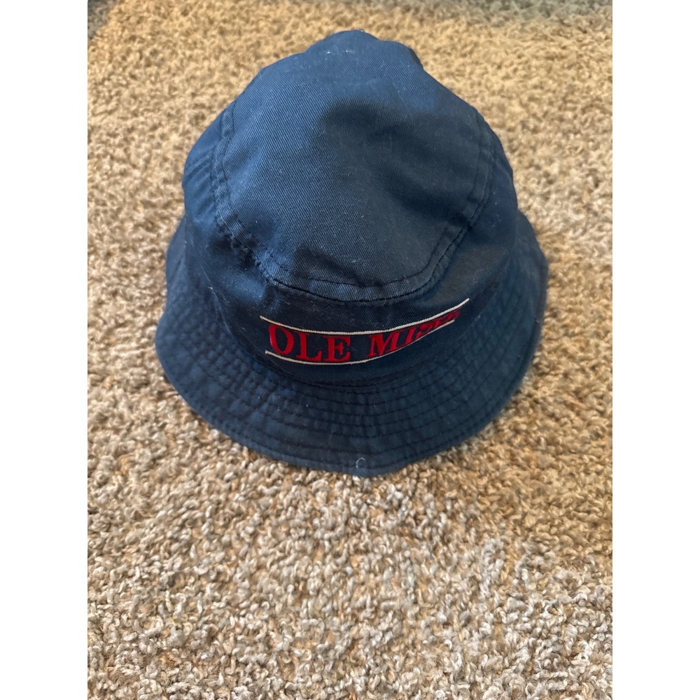 Ole Miss Rebels Bucket Hat Navy Blue Embroidered NCAA College Fan Gear Hat